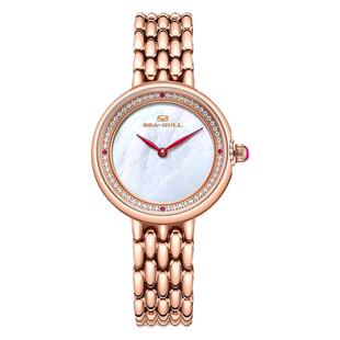 海鸥表女士两针手腕表心海系列虹彩机械钢带夜光国表1130L