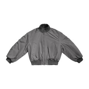 XAKA2025秋季美式短宽阔版bomber外套男女立领飞行员夹克cleanfit