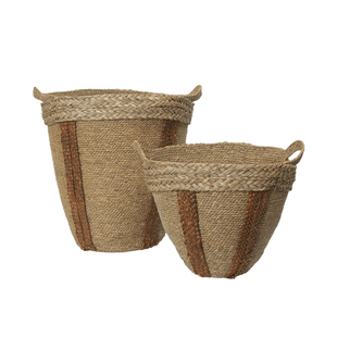 25年新品丹麦Fermliving Mar Woven Baskets两个一组储物篮收纳筐