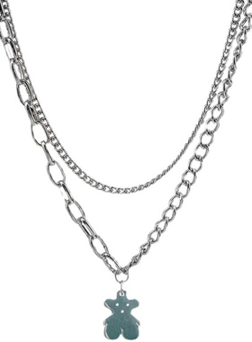 钛钢双层叠戴ins潮风饰品锁骨链