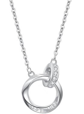 足银999莫比乌斯环银项链女百搭