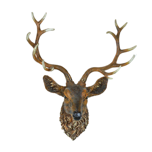 招财鹿头装饰树脂壁挂客厅酒吧沙发背景墙饰玄关北欧轻奢现代简约