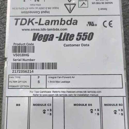 询价-TDK-LAMBDA   Vega-Lite550 V501