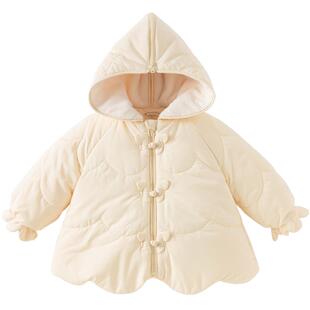 戴维贝拉儿童新款棉服女童2026A类三防加绒上衣女宝夹棉上衣冬装