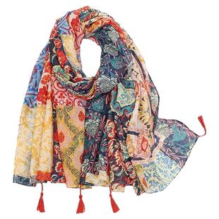 民族风披肩丝巾女新款防晒夏季海边拍照披风沙漠旅游沙滩斗篷围巾