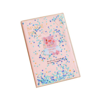 金谷文具小仙女礼盒装手帐本  32K太空猪盒装亮片皮本 B6入油手账本 粉系小可爱随身日程计划日记记录小本子