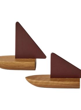 Ferm Living Opty装饰船创意原木风家居艺术摆件客厅玄关桌面装饰