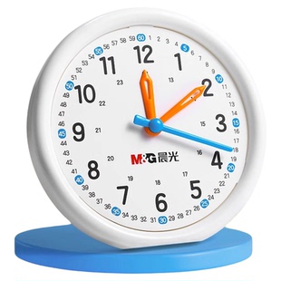 晨光钟表模型小学生教具一二年级小学生学习认识时间12/24小时三针联动数学时钟教具钟面学具儿童专用学习钟