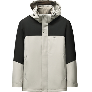 雪中飞羽绒服男冬季新款加厚内胆鹅绒服高端三合一冲锋衣保暖外套