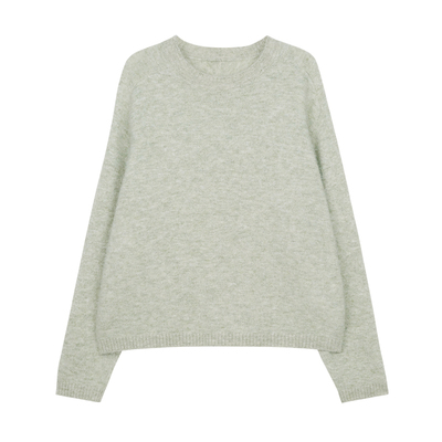 羊驼毛V领圆领子母毛衣