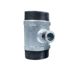 镀锌消防三通DN65*25玛钢三外丝螺纹连接管道接普栓接1寸DN25球阀