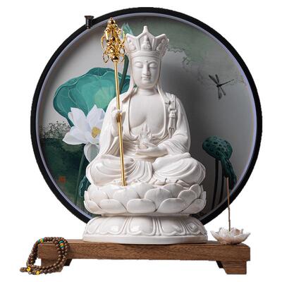 陶瓷工艺品摆件中国风发光灯圈