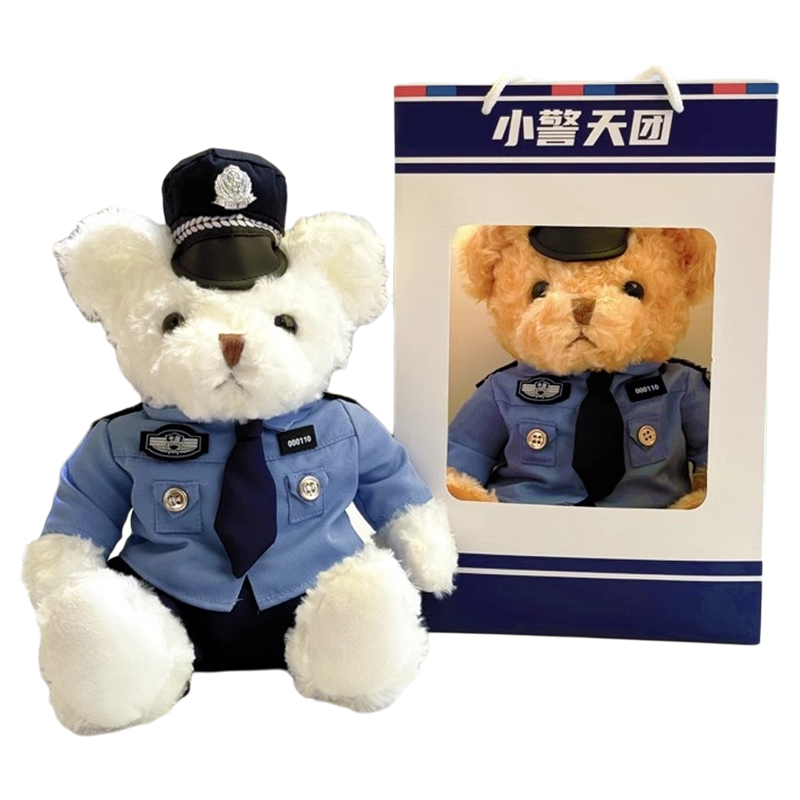 網(wǎng)紅警察交警消防特警小熊玩偶