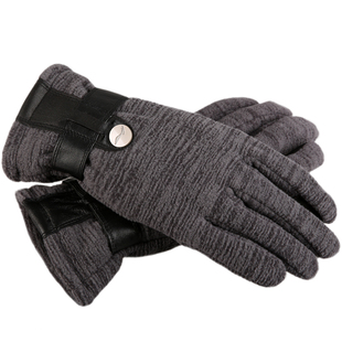 17年李宁冬男触屏户外 双层保暖摇粒绒手套ASGM005-1军绿-2灰-3蓝