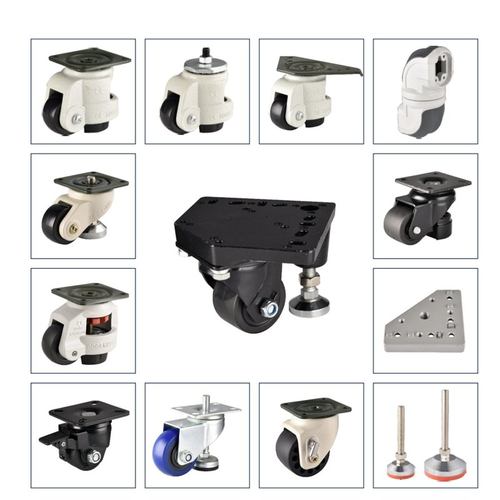 厂家直销万向轮40S/60S/80S/100S丝杆型支撑脚轮调节脚轮平板