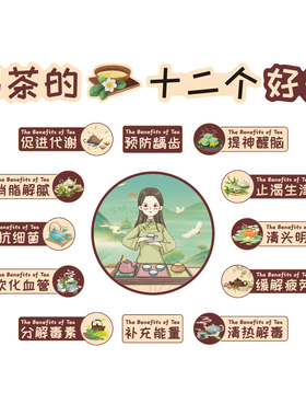 网红茶叶店室馆文化布置全套装饰背景氛围墙面挂件画古国风高级感