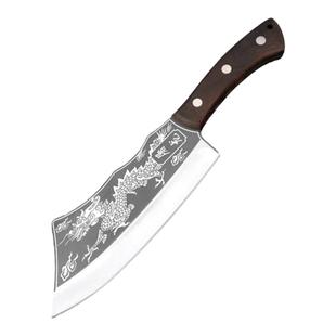 龙泉家用厨房砍骨刀高锰钢户外开路砍柴刀劈柴屠夫专用斩骨剁骨刀