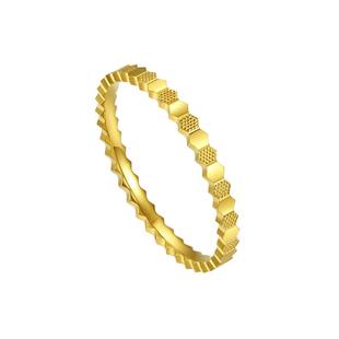 【百亿补贴】TSL谢瑞麟蜂巢黄金足金5G工艺素圈戒指计价YS507