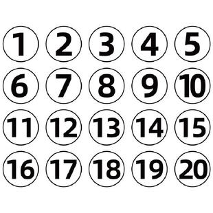 PVC防水数字号码贴纸餐馆桌号机台编号透明贴车队比赛选手号码贴