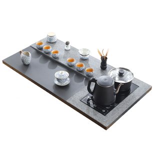 天然整块乌金石茶盘全自动一体茶具套装家用功夫电磁炉客厅大茶台