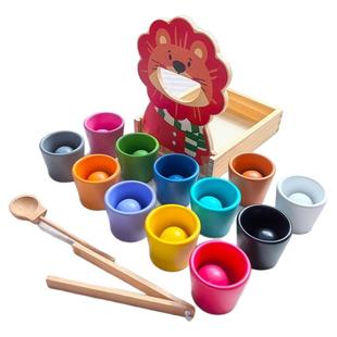 儿童蒙氏早教益智玩具颜色配对认知蒙特梭利教具宝宝精细动作训练