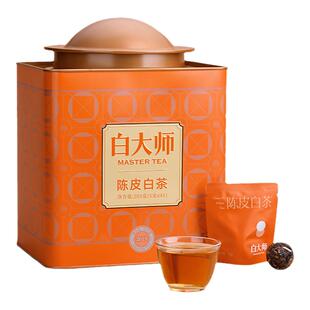 白大师正宗高山福鼎白茶大师罐2019年陈皮白茶龙珠送礼礼盒205g