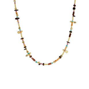 LAZY CIRCLES彩虹碎石点点项链女彩色多巴胺细巧锁骨链