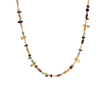 LAZY CIRCLES彩虹碎石点点项链女彩色多巴胺细巧锁骨链