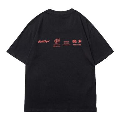 丛林老虎logo印花美式短袖T恤男