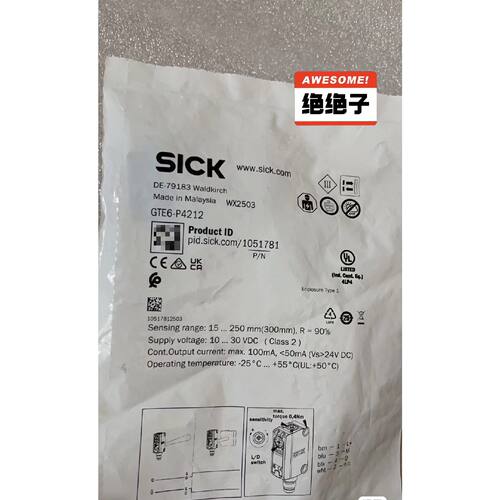 议价西克全新原装未拆封正品漫反射光电传感器GTE6-P4212定货1051