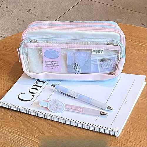 新款透明痛包笔袋女孩款大容量文具袋创意高颜值初中生帆布铅笔盒
