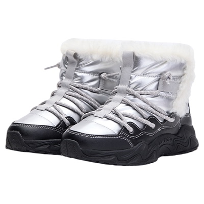 卡特兔户外儿童运动鞋2025冬季冰爪防滑加绒保暖毛毛鞋儿童棉鞋