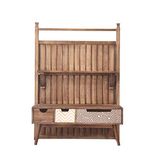 复古实木玄关台入户正对门玄关柜客厅靠墙置物架落地多层收纳架子