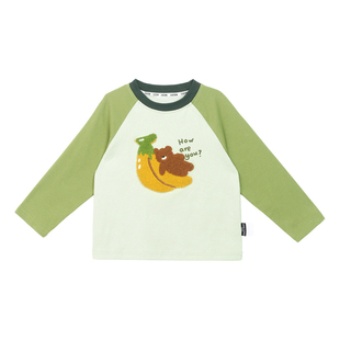 小O爸男婴童 男宝宝长袖t恤春秋2026新款大图案婴儿可爱上衣