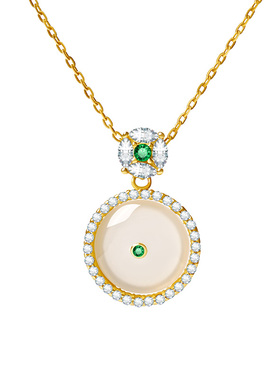 宫里上新天然正品玉髓平安扣项链