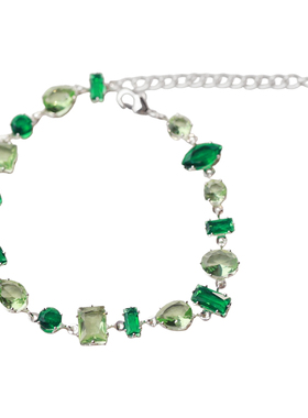 不规则几何绿色手链女款2025新款