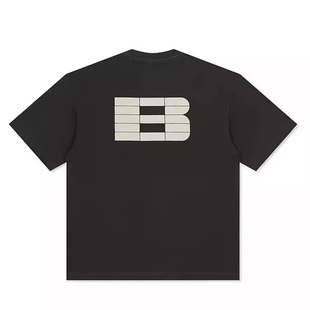 BONELESS美式情侣潮牌发泡B字印花高街短袖T恤男女体恤夏季上衣