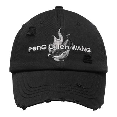 【明星同款】FengChenWang凤凰男女款刺绣黑灰简约棒球帽