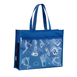 8k美术袋小学生专用手提袋a3文件袋儿童手拎包带拉链大容量美术包女初中生帆布补习补课包横版双层可爱学习袋