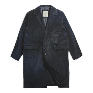 马登工装美式复古中长款灯芯绒风衣秋冬外搭过膝条绒大衣男士外套