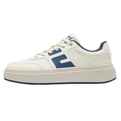 鸿星尔克5cm增高板鞋皮面小白鞋