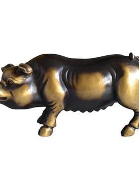 全铜仿古风生肖猪博物架工艺品