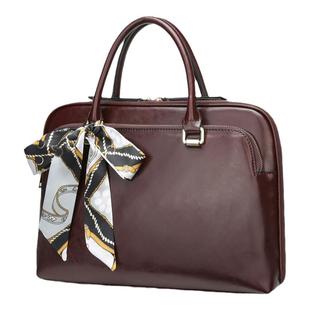 女士公文大容量保险展业包时尚牛皮通勤上班手提包高级 质感小众