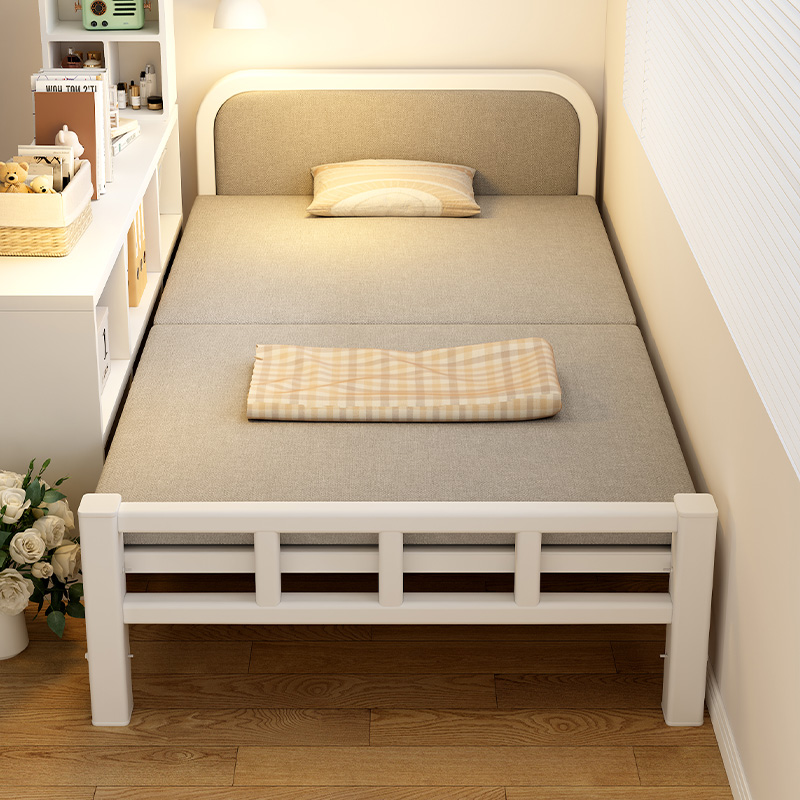 折叠床家用单人床卧室加床1米2成人租房简易双人午休小床硬板铁床