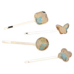 【栖物】新中式名家非遗真丝宋锦发夹国风古典织金一字夹发饰