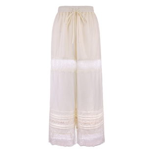 莉摩Bobon21蕾丝漫步 法式轻薄天丝铜氨阔腿长裤裙裤B2412