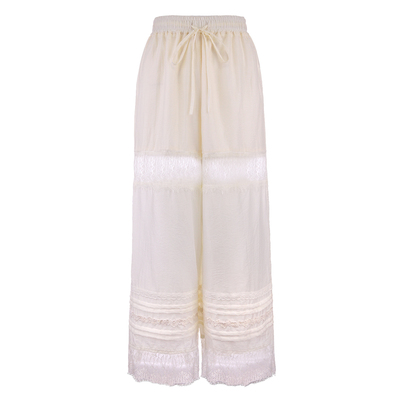 莉摩Bobon21蕾丝漫步 法式轻薄天丝铜氨阔腿长裤裙裤B2412