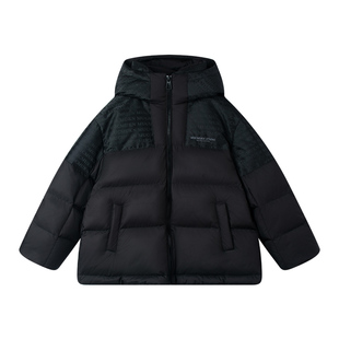 MUCMUKN童装 冬装安心绒高充绒复古提花羽绒服防水90白鸭绒男童