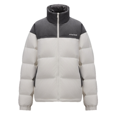 美特斯邦威灯芯绒立领保暖羽绒服