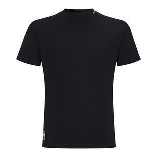 GENIUSCLUB新品美式潮流街头领口logo印花修身打底纯色印花T恤